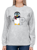 Penguin Varsity P - Cozy Mascot Emoji Graphic Women's Sweatshirt
