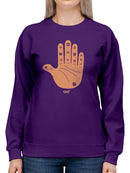 Astro Palmistry - Zodiac Hand Emoji Art Design Women's Sweatshirt