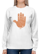 Astro Palmistry - Zodiac Hand Emoji Art Design Women's Sweatshirt