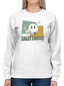 Sagittarius Archer Emoji - Retro Zodiac Graphic Women's Sweatshirt