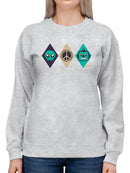 Alien Peace Trio Emoji - Futuristic Symbol Art Design Women's Sweatshirt