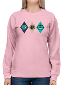 Alien Peace Trio Emoji - Futuristic Symbol Art Design Women's Sweatshirt