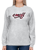 Emoji Graffiti Plaid - Red Urban Street Art Design Women's Sweatshirt