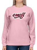 Emoji Graffiti Plaid - Red Urban Street Art Design Women's Sweatshirt