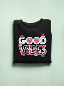 Good Vibes - Pink Emojis Graphic Women's Sweatshirt