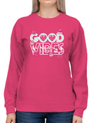 Good Vibes - Pink Emojis Graphic Women's Sweatshirt