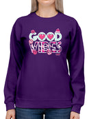 Good Vibes - Pink Emojis Graphic Women's Sweatshirt