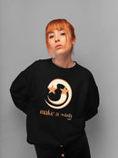 Make a Wish - Crescent Moon and Star Graphic Women's Sweatshirt