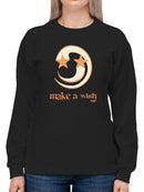 Make a Wish - Crescent Moon and Star Graphic Women's Sweatshirt