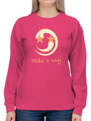Make a Wish - Crescent Moon and Star Graphic Women's Sweatshirt