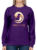 Make a Wish - Crescent Moon and Star Graphic Women's Sweatshirt