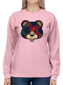 Argyle Bear Vibes - Classic Plaid Emoji Design Women's Sweatshirt