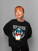 Yacht Club Social Penguin Design – Nautical Charm Women's Sweatshirt