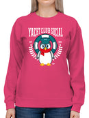 Yacht Club Social Penguin Design – Nautical Charm Women's Sweatshirt