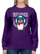 Yacht Club Social Penguin Design – Nautical Charm Women's Sweatshirt