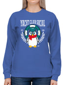 Yacht Club Social Penguin Design – Nautical Charm Women's Sweatshirt