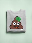 Lucky Poo Emoji - Fun Clover Charm Design Women's Sweatshirt