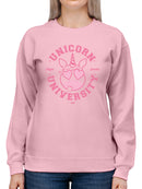 Unicorn University - Heart-Eyed Emoji Design Women's Sweatshirt