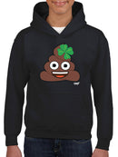 Lucky Poo Emoji - Fun Clover Charm Design Youth's Hoodie