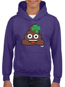 Lucky Poo Emoji - Fun Clover Charm Design Youth's Hoodie
