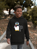 Penguin Varsity P - Cozy Mascot Emoji Graphic Youth's Hoodie