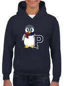 Penguin Varsity P - Cozy Mascot Emoji Graphic Youth's Hoodie