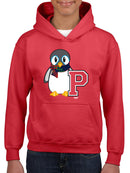 Penguin Varsity P - Cozy Mascot Emoji Graphic Youth's Hoodie
