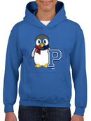 Penguin Varsity P - Cozy Mascot Emoji Graphic Youth's Hoodie