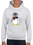 Penguin Varsity P - Cozy Mascot Emoji Graphic Youth's Hoodie