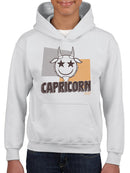 Capricorn Zodiac Graphic - Retro Goat Symbol Design Youth's Hoodie
