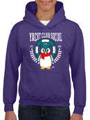 Yacht Club Social Penguin Design – Nautical Charm Youth's Hoodie
