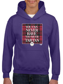 Never Enough Tartan - Bold Plaid Statement Graphic Youth's Hoodie