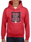 Never Enough Tartan - Bold Plaid Statement Graphic Youth's Hoodie