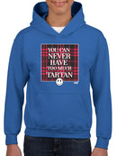 Never Enough Tartan - Bold Plaid Statement Graphic Youth's Hoodie