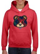 Argyle Bear Vibes - Classic Plaid Emoji Design Youth's Hoodie