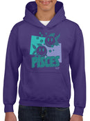 Pisces Zodiac Graphic - Twin Fish Retro Art Design Youth's Hoodie