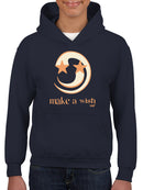 Make a Wish - Crescent Moon and Star Graphic Youth's Hoodie
