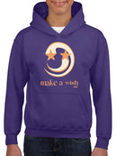 Make a Wish - Crescent Moon and Star Graphic Youth's Hoodie