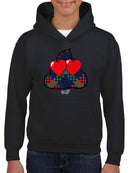 Argyle Love Emoji - Playful Hearts Graphic Youth's Hoodie