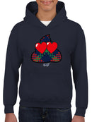 Argyle Love Emoji - Playful Hearts Graphic Youth's Hoodie