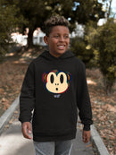 Plaid Monkey Surprise - Retro Animal Emoji Design Youth's Hoodie