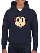 Plaid Monkey Surprise - Retro Animal Emoji Design Youth's Hoodie