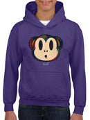 Plaid Monkey Surprise - Retro Animal Emoji Design Youth's Hoodie