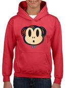 Plaid Monkey Surprise - Retro Animal Emoji Design Youth's Hoodie