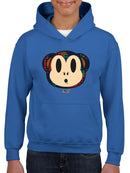 Plaid Monkey Surprise - Retro Animal Emoji Design Youth's Hoodie