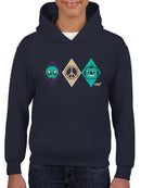 Alien Peace Trio Emoji - Futuristic Symbol Art Design Youth's Hoodie