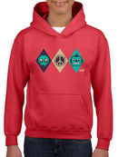 Alien Peace Trio Emoji - Futuristic Symbol Art Design Youth's Hoodie