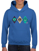 Alien Peace Trio Emoji - Futuristic Symbol Art Design Youth's Hoodie