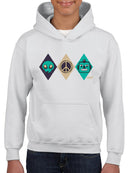 Alien Peace Trio Emoji - Futuristic Symbol Art Design Youth's Hoodie