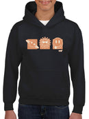 Celestial Joy Icons - Retro Cosmic Emojis Youth's Hoodie
